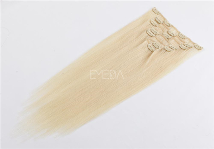 China wholesale blonde clip in human hair extensions suppliers QM046